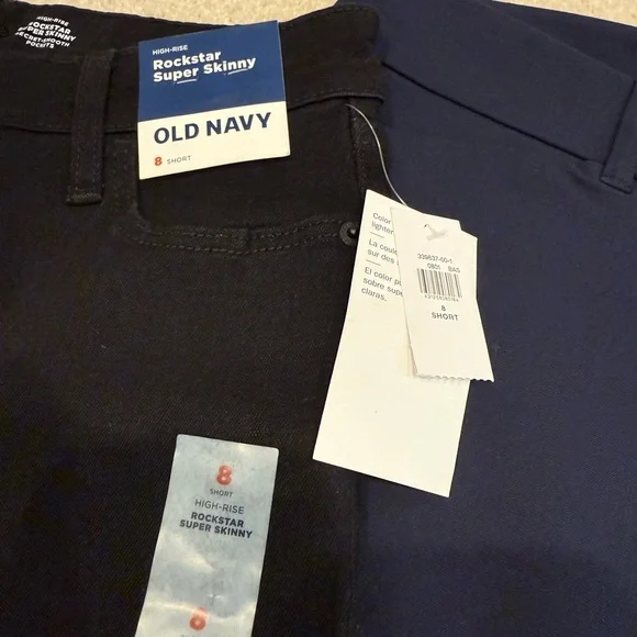 NWT Old Navy Women's - Black Jeans, Navy and Gray Pixie Pants - Picture 2 of 3